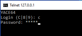 Login telnet console